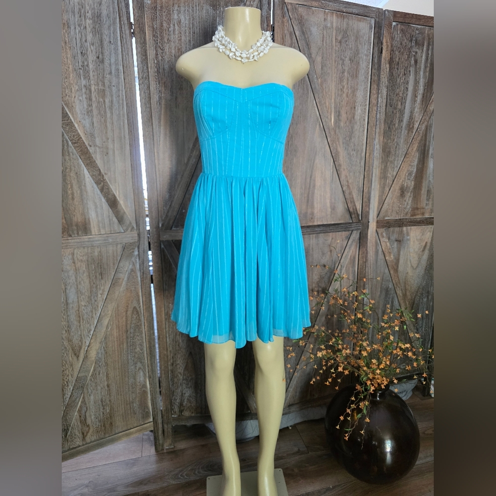 Guess Strapless Blue Dress
